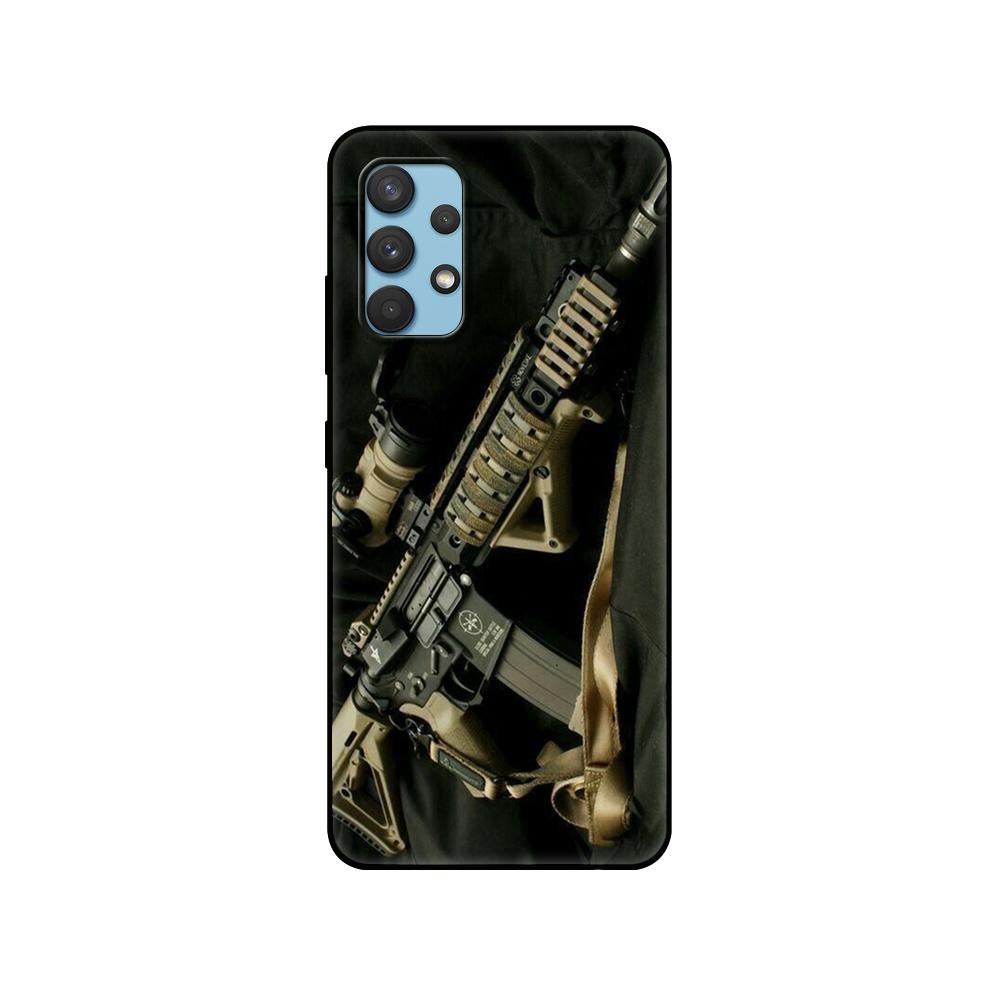 

Черный чехол из ТПУ для Samsung Galaxy A12 A22 A32 A42 A52 A72 4g 5g S21 PLUS Ultra задняя крышка AK47 пистолет пистолет Samsung A12 4G