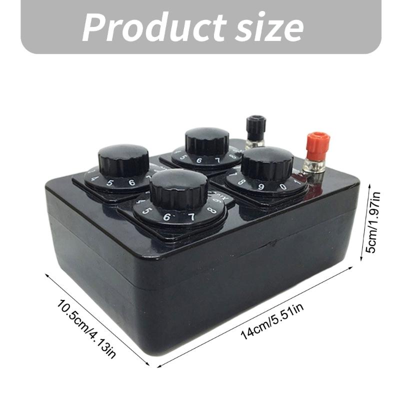 9999 Ohm Resistor Box 4 Adjustable Settings Resistance Box for Physics Experiments and Labs