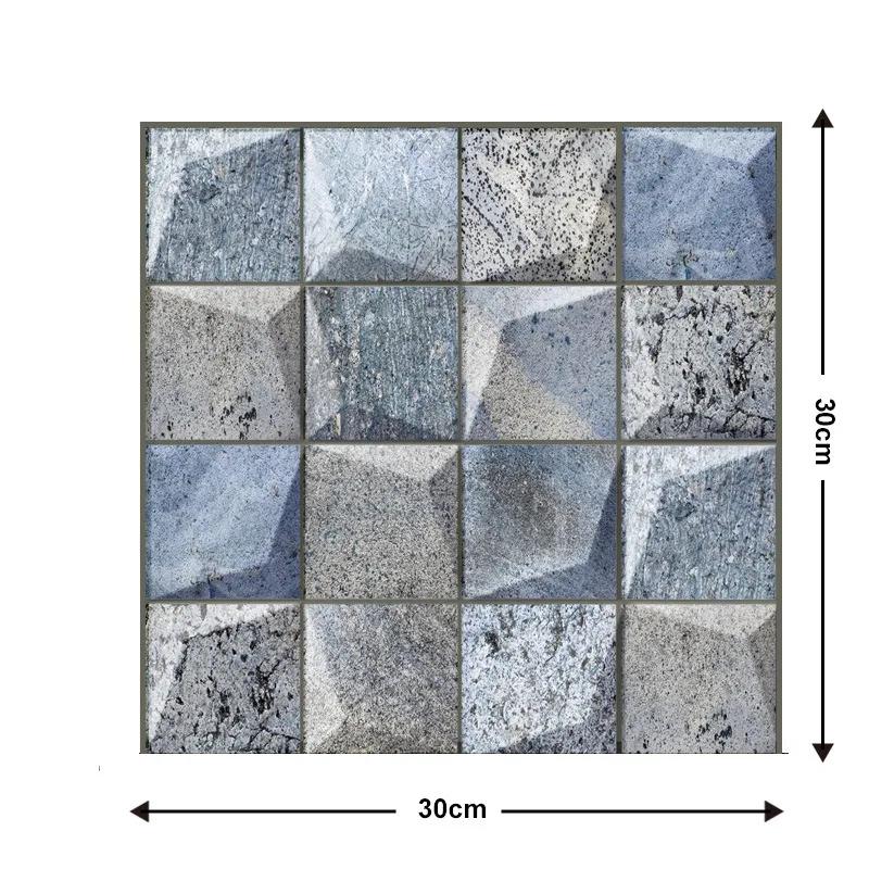 Self Adhesive Tile Wall Sticker - Home Decor 3D PVC Sticker Covers For Kitchen Cupboard Bathroom Waterproof Wallpaper