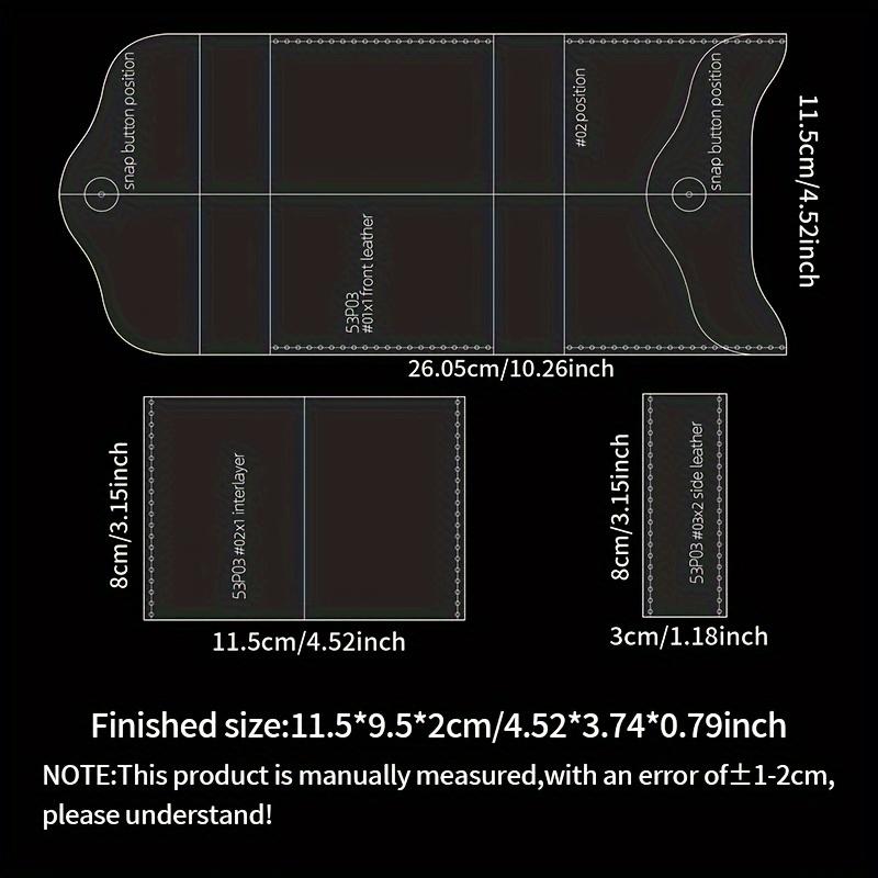 3 buc/set Matriță Acrilică pentru Confecționarea Portofelului | Șabloane Model Portofel Piele DIY Consumabile Piele Matrițe Accesorii Handmade Unelte Piele