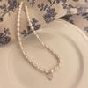 Fashion Korean Style Freshwater Pearl Necklace for Women Gentle Vintage Clavicle Chain Zircon Pendant Necklace Party Jewelry