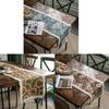 Jute Table Runner Jacquard Sunflower Pattern   with Tassels Table Runner Decoration for