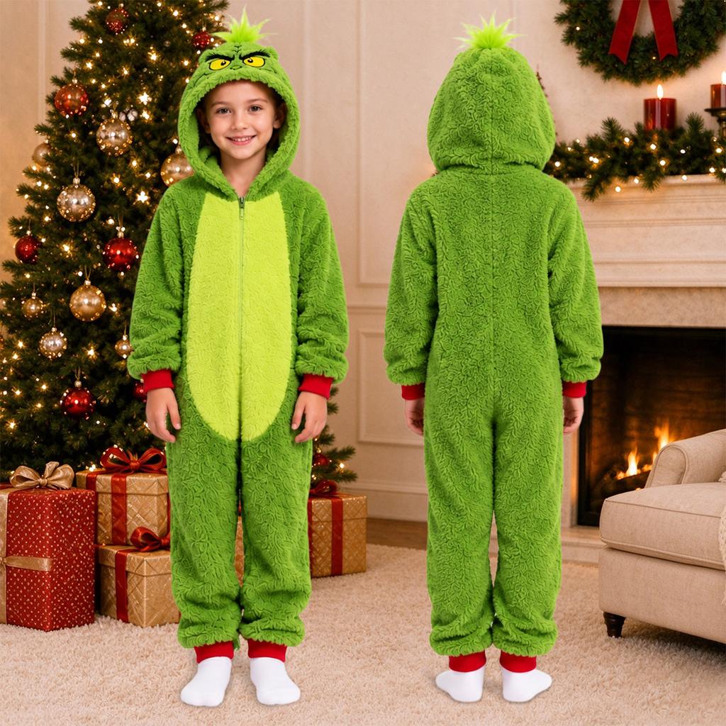 Passendes Weihnachtspyjama-Set für Eltern und Kinder, Weihnachtspyjama im Einteiler für die Familie