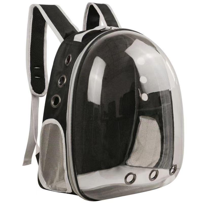 Panoramic Pet Backpack: Portable, Transparent Double Shoulder Carrier for Cats Without Side Opening