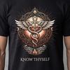 Know Thyself Esoteric Caduceus Sacred Geometry Enlightenment Comfort Colors Tee