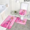 3pcs Adventure Time Pattern Flannel Nonslip Absorbent Washable Decorative Bathroom Home Toilet Seat Cover Mat