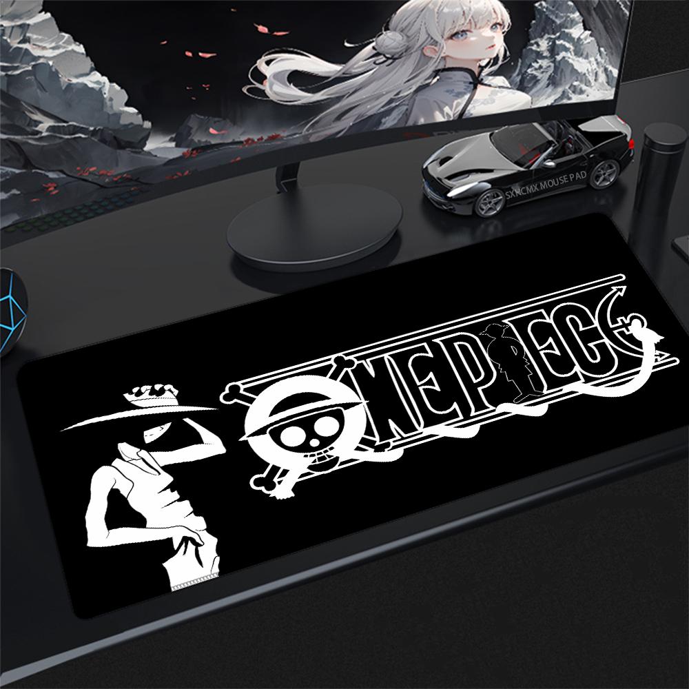 Großes Mauspadd Japan Anime One Piece Logo Gaming-Mauspad Wasserdichte Schreibtischmatte für Computer Laptop Tastatur Gamer Heimdekoration 800x300X2mm