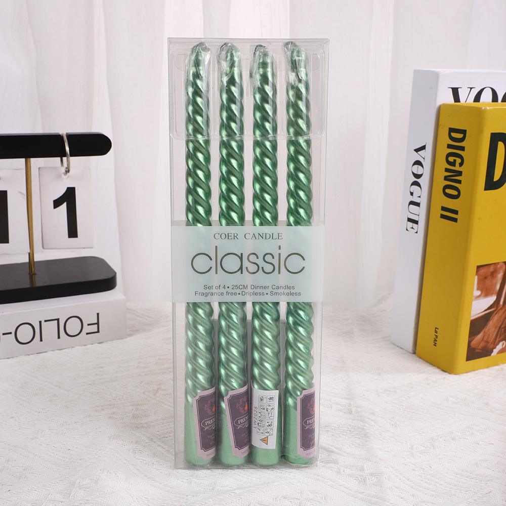 4pcs 10 Inch Tapered Stem/threaded Candles Long Burning Time Smokeless for Home Decoration Birthday Party Candlelight Dinner