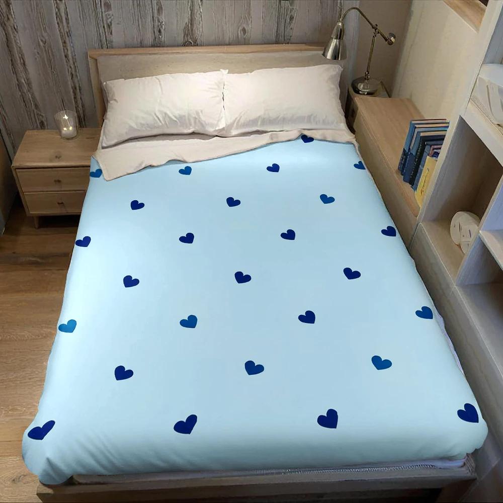 Coperta Flanella a Cuori Azzurri Calda Morbida Halloween Natale Divano Caldo Accogliente Decorazione Decorativa Regalo Per Tutte le Stagioni