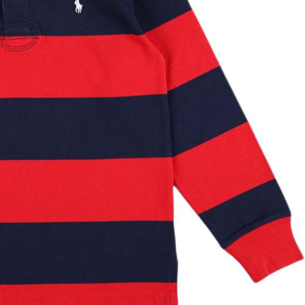 Polo Ralph Lauren Pruhované tričko s polo límečkem a dlouhým rukávem Dětské topy Červená 323932280-003