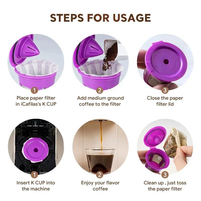 Natural Disposable Coffee Paper Filters Compatible with Keurig Single Cup K-CUP,Coffer Filters ,Reusable K-CUP Filters