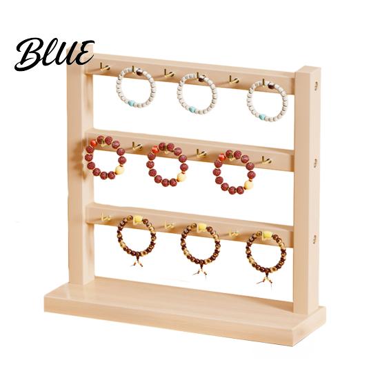 Earring Ring Storage Wooden Jewelry Organizer Durable Display Stand Multiple Layers Space Rustic Wood Saving Rack for Necklaces Bracelets