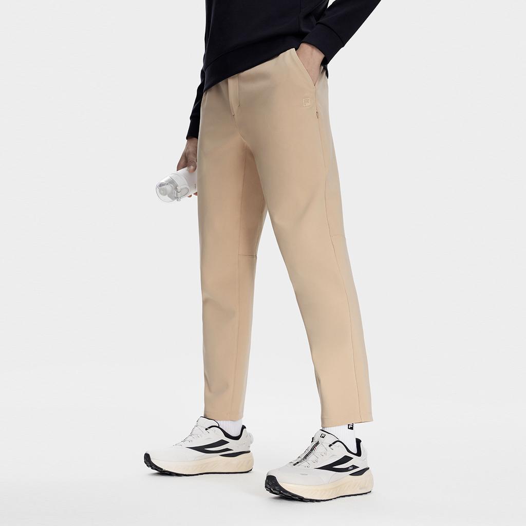 FILA Solid Color Straight Leg Knitted Casual Pants Men bottoms Mud-Khaki A11M341615F-DK