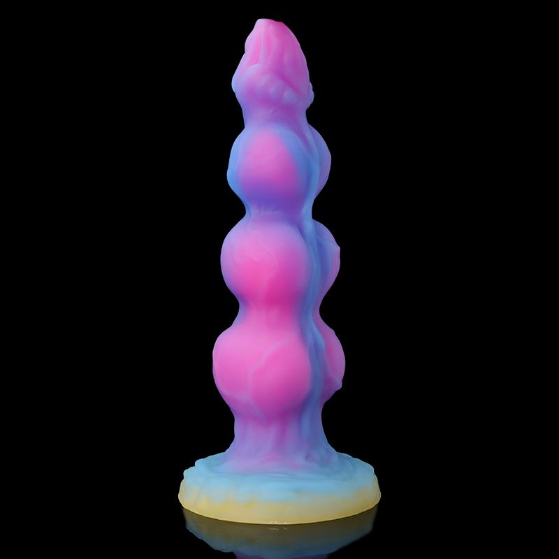 Huge Anal Dildos Realistic Dog Dick Luminous Animal Penis 3 Balls Anal Plug Silicone Butt Plug for Women Vaginal Masturbation
