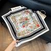 Silk scarf 71 * 71 imitation silk square scarf Korean atmosphere neck silk scarf flower pattern flower polka dot scarf
