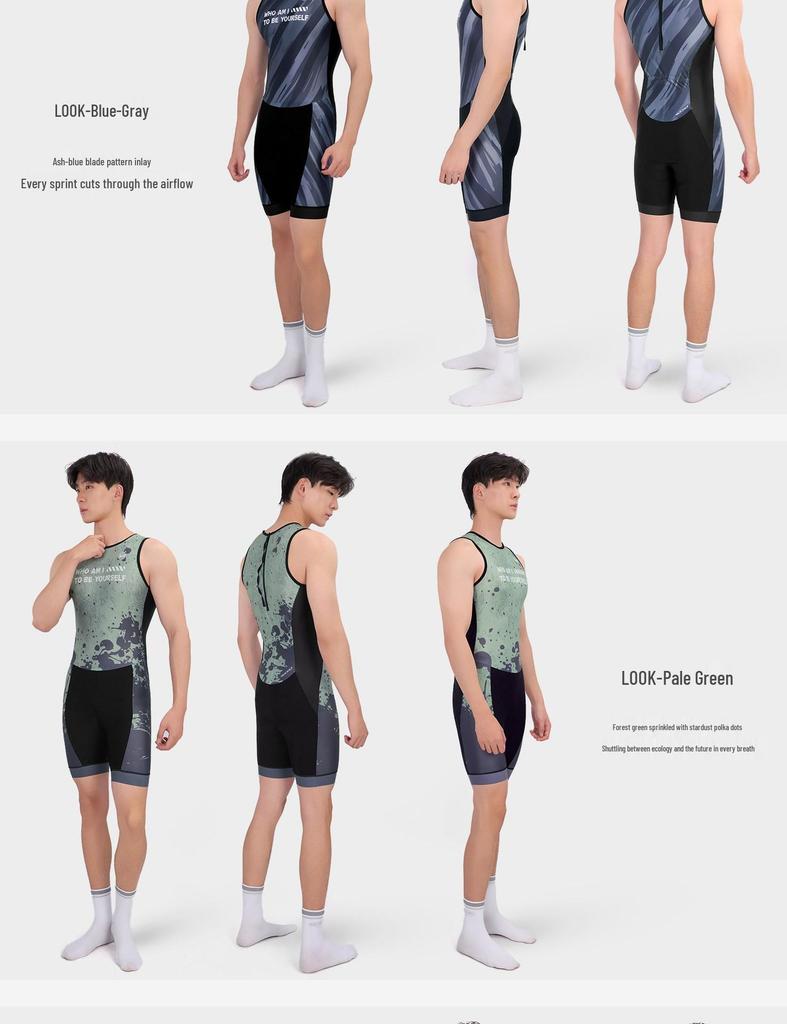 NUCKILY Triathlon Quick-Dry Sleeveless Vest and Swimsuit for Running & Cycling