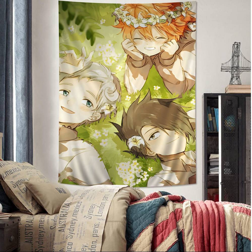 

Japanese Anime Cartoon The Promised Neverland Wall Tapestry Bohemian Wall Tapestries Mandala Wall Hanging Home Decor 74x94cm(29x37in)