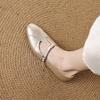 Fashion New Spring/Summer Genuine Leather Women Pumps Shoes for Women Fashion Retro Round Toe Mary Jane Shoes Ladies Handmade Beige