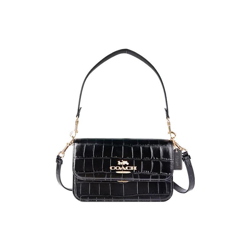 Coach Brynn Cow Leather Portable Crossbody Bag, Shoulder Bag Medium Women's Black CN061-IMBLK