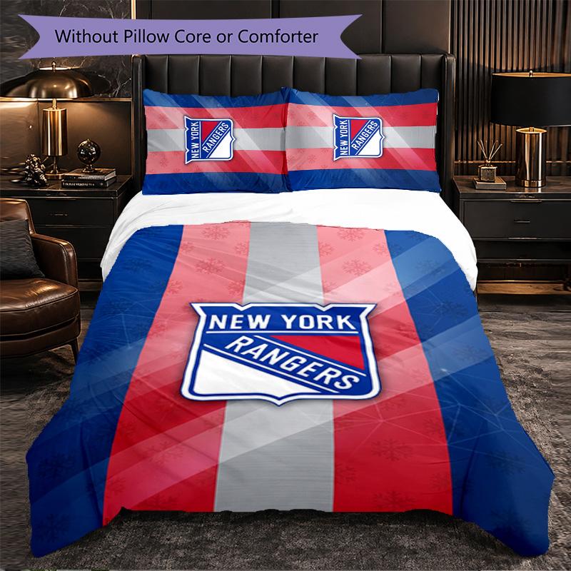 New York Rangers Pattern Microfiber 3Pcs Bedding Set Decor Duvet Cover Set For Bedroom Home Use