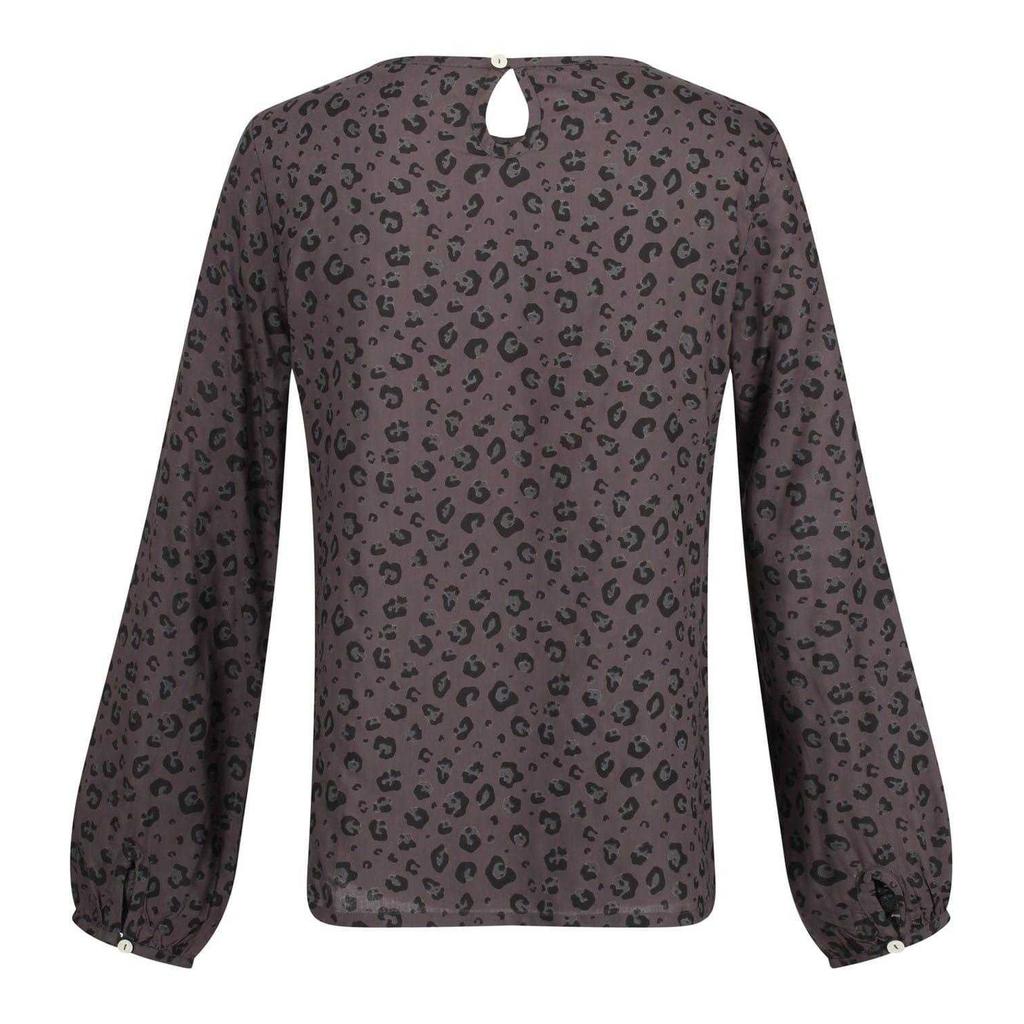 Regatta Womens/Ladies Hadria Leopard Print Keyhole Long-Sleeved Blouse