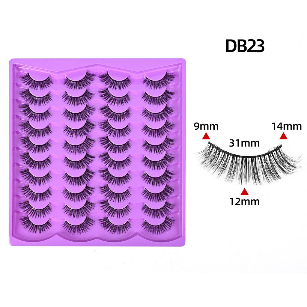 2026 False Eyelashes One Piece Natural Curl Pocket Sweet False Eyelash Tuft Women's Group Short 20 Pairs