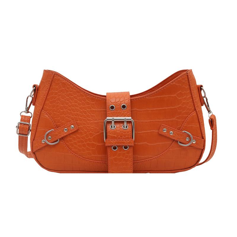 Temperament belt solid color new fashion texture casual simple shoulder crossbody handbag