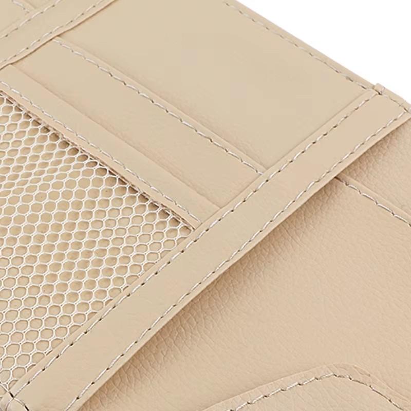 Universal Car Sun Visor Organizer PU Leather Multifunctional Storage Bag for Glasses Tickets Cards Coins Auto Interior Accessories