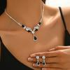 Versatile Fresh Necklace Pendant Earrings Set Two-Piece Clavicle Chain Jewelry Bridal Jewelry
