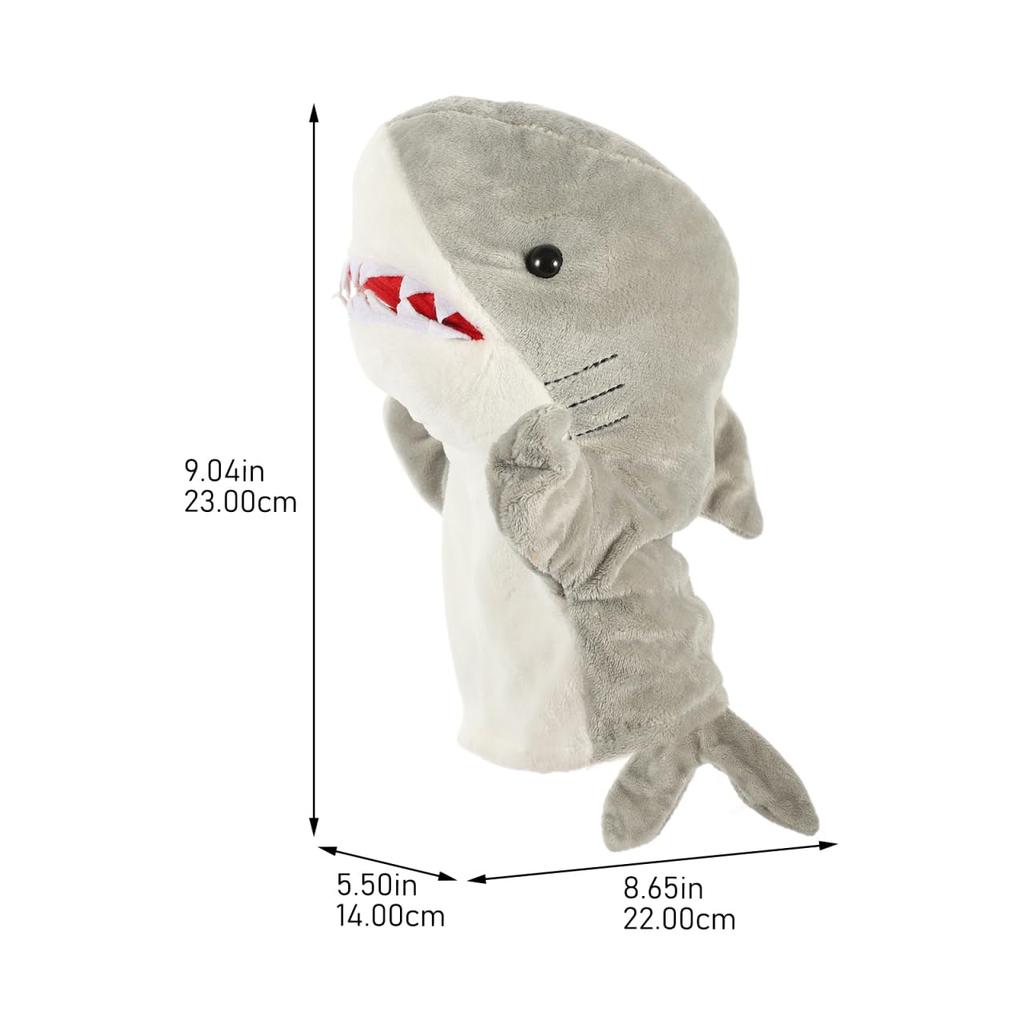 HOLIDYOYO Hand Puppets, Shark Puppets with Moving Mouth, Plush Animal Toys for Ventriloquism, Early Education, and Parent-Child Interaction, Set of 2
