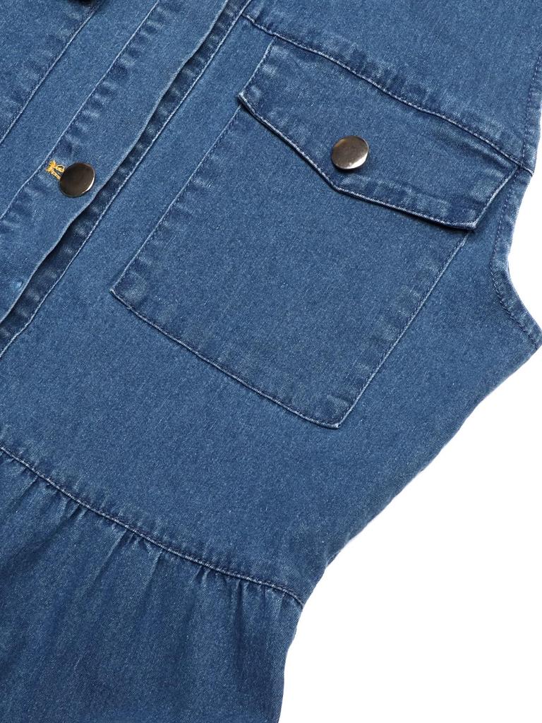 Women's European & American Sleeveless Denim Dress - Spring/Summer Fashion, Slimming, Single-Breasted