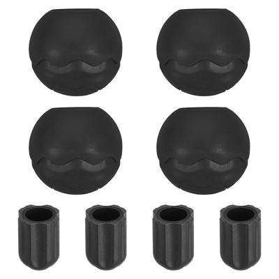 PATIKIL Chair Leg Set of TPE Outdoor Camping Chair Leg Floor Protection for Folding Chair Fits Chair Black 0.59" Replacement, 4, Caps, Legs, 0.59"