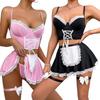 Sexy Erotic Lingerie Uniform Temptation Maid Outfit Bra Skirt Thong Role Playing Suit