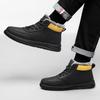 Fashion Fashion Men Lace-Up Boots Men's Outdoor Shoes Genuine Leather Men Winter Plush Snow Boots Male Comfortable High Top Casual Flats