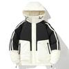 Men's new down jacket winter trend hooded jacket couple men's and women's same thickened white duck down cold top