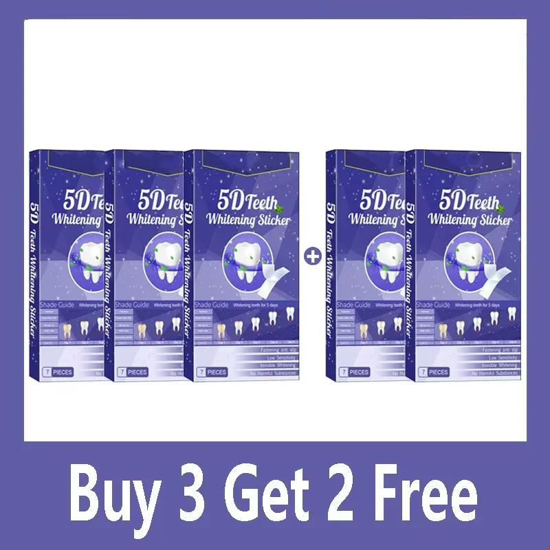 5D Whitening Teeth Stickers Gel Whitening Strips Stain Removal Oral Hygiene Care Strip Dental Bleaching Clean Oral Hygiene Teeth