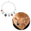 Fashionable Gothic Chunkies Chain Necklace With Flaming Heart Charm and Evil Eyes Pendant for Halloween Jewelry