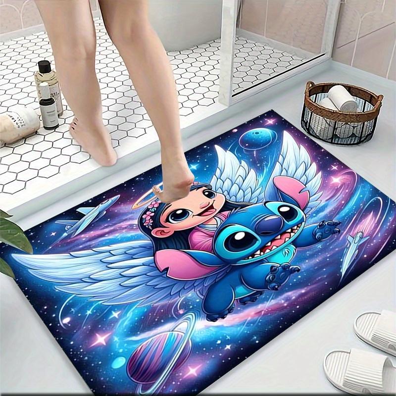 1pc Stitch Cartoon Carpet, 100% Polyester, Non-slip, Machine Washable, Waterproof, Outdoor Yard and Garden Decor, Home and Bedroom Decorative
