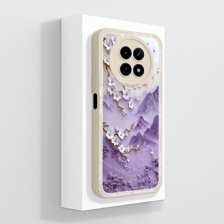 Case For Oppo Realme 12 13 14 P1 P2 Pro 14T 12X Phone Bags Cute Bear Paw Patterns Liquid Silicone Upgraded Dustproof Protective Shell For Oppo Housing