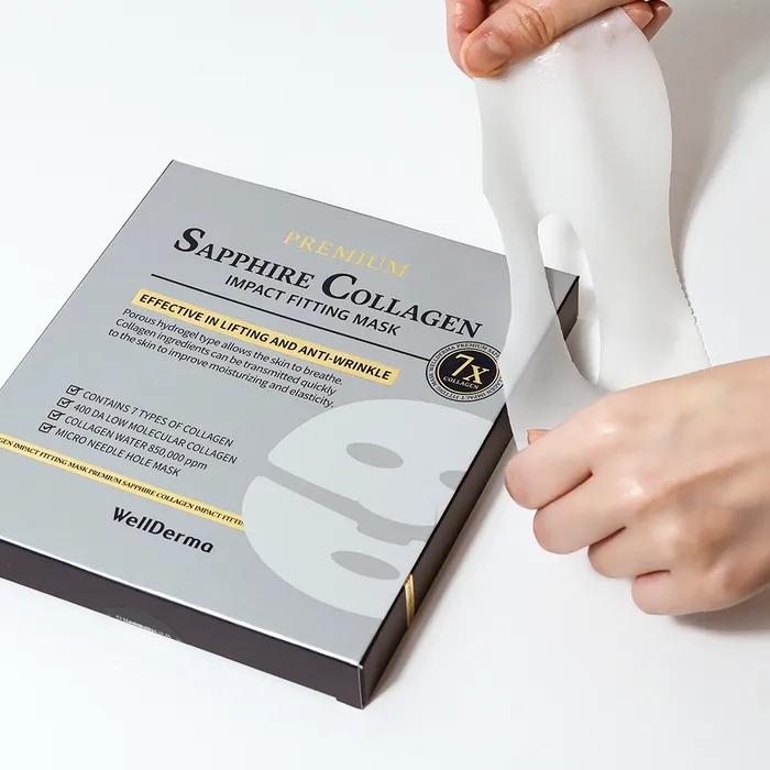 Radiant Elastic Collagen Mask Pack _ Wellderma Sapphire Collagen Impact Hydrogel Fitting Mask Pack 4 Sheets
