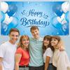 Roetyce Blue Birthday Banner, Light Blue Happy Birthday Backdrop for Girls Boys(5.9 x 2.9 Ft), Women Men Bday Party Photo Background