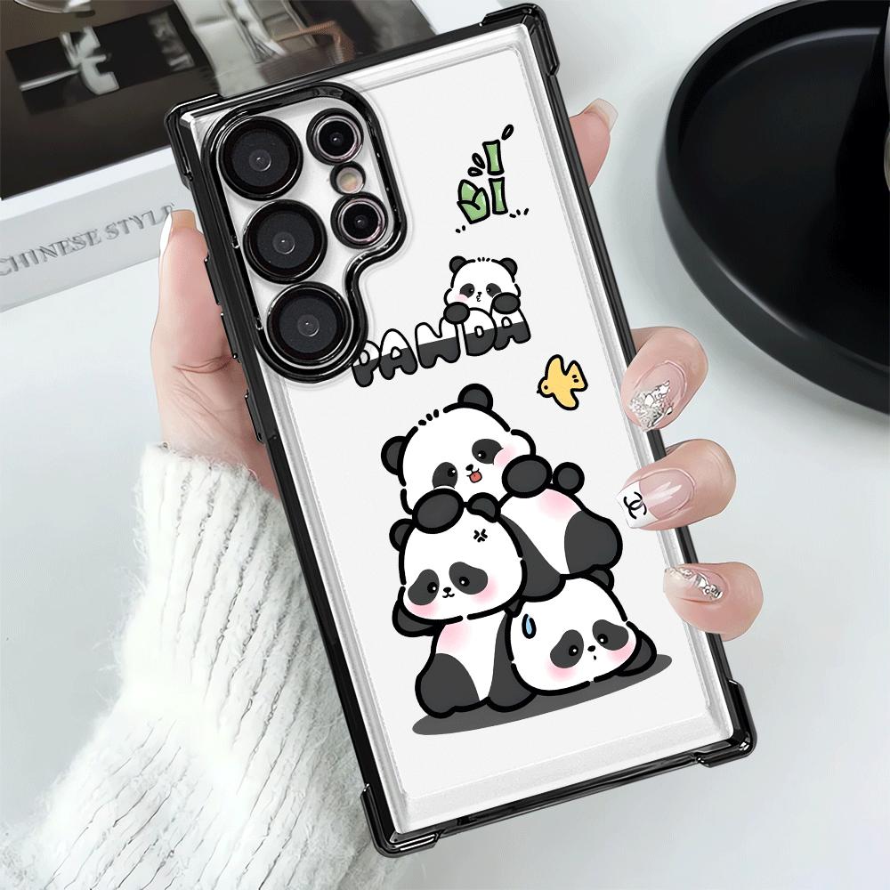 Cartoon Cute Panda Phone Cover Case for Samsung Galaxy S25 S24 S21 Plus S25Edge S22 Ultra S20 FE S23