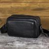 Genuine Leather Men's Crossbody Bag - Horiztal Square Design Shoulder Purse, Lightweight Fashiable Wallet for Casual Use