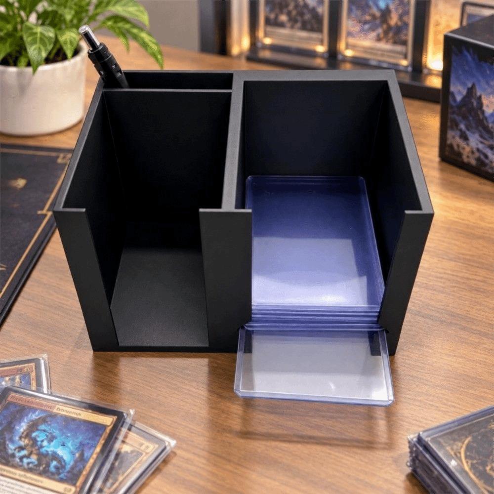 Dual Compartment Toploader Penny Sleeve Dispenser Card Storage Box Board Game Accessories