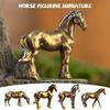 4 Style Antique Brass Alloy Horse Figurine Miniature Solid Long Tail Horse Ornament Copper Animal Mini Home Desktop Decorations