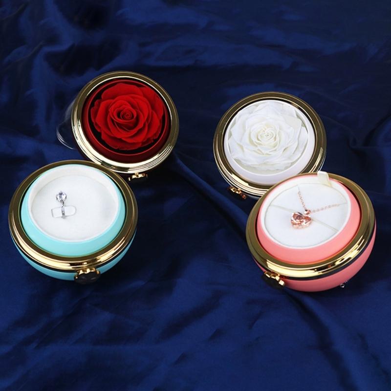 Creative Rotating Designs Flower Jewelry Holder Symbolizing Everlastings Love for Proposals and Anniversaries Storage
