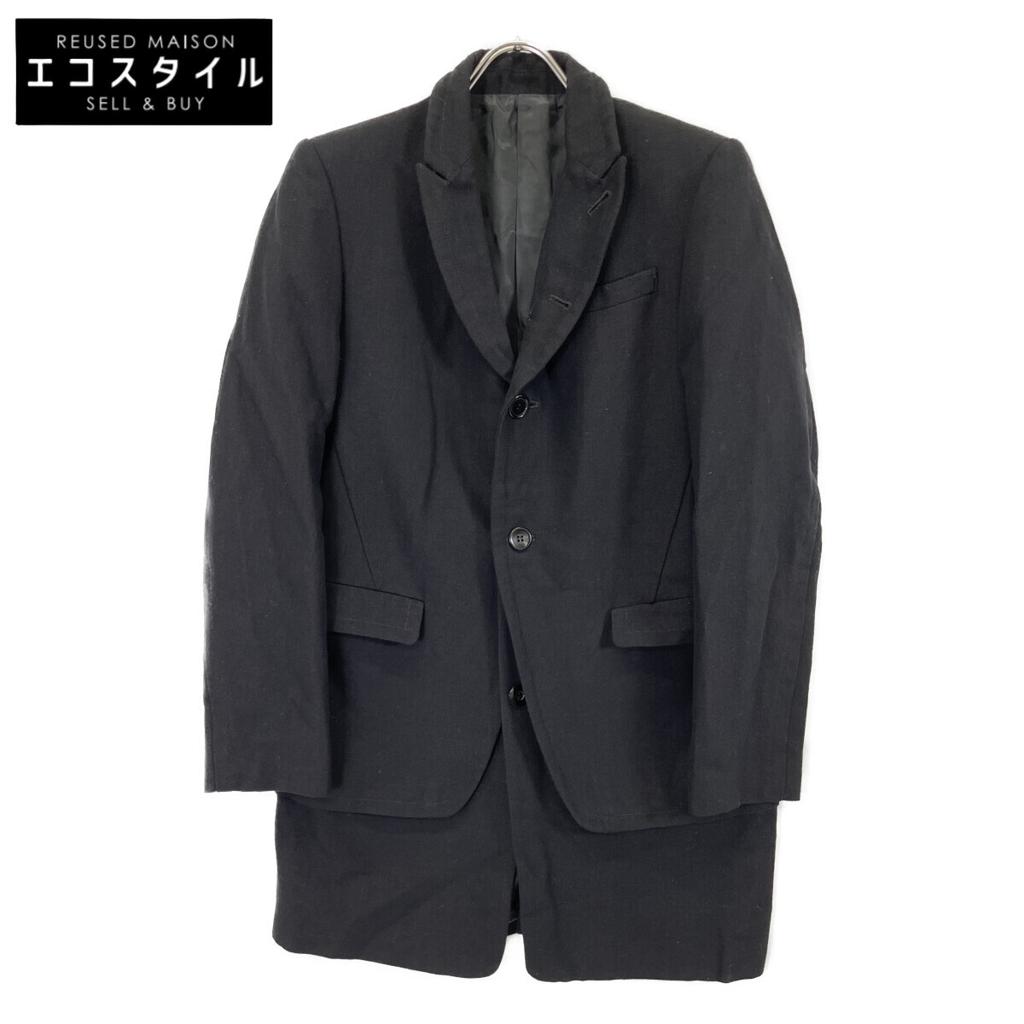 UNDERCOVER Navy N4105 Cotton Blend Layered Coat coat 1 NavyUsed