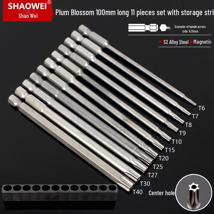 Magnetic 50mm Star Screwdriver & Hex Bit Set for Electric Drills