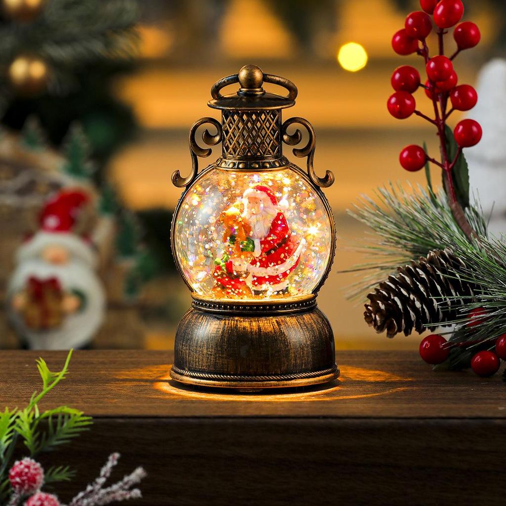 Christmas Musical Snowfall USB Lantern Night Light - Children's Gift