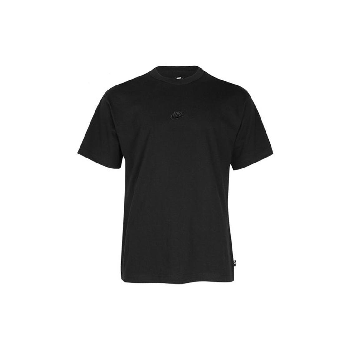 Men s Nike Solid Color Cotton Round Neck Short Sleeve Black T-Shirt D07393-010 M